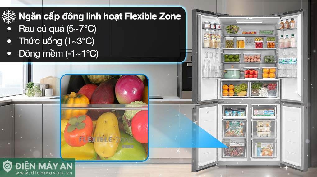 Tủ Lạnh Toshiba Inverter 515 Lít Multi Door GR-RF677WI-PGV(22)-XK - ngăn cấp đông linh hoạt